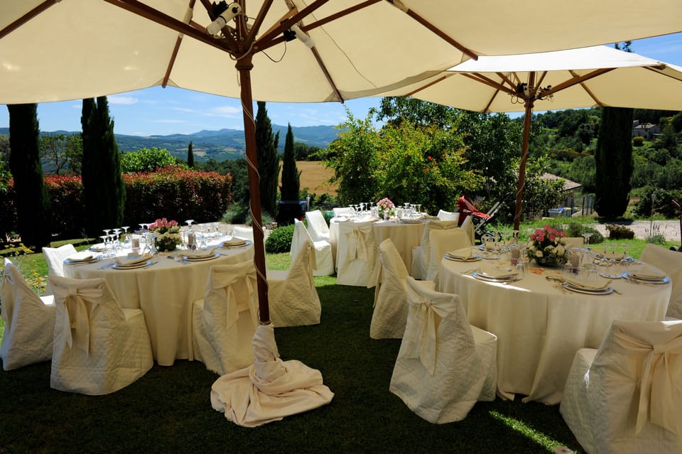 Outdoor banquet area