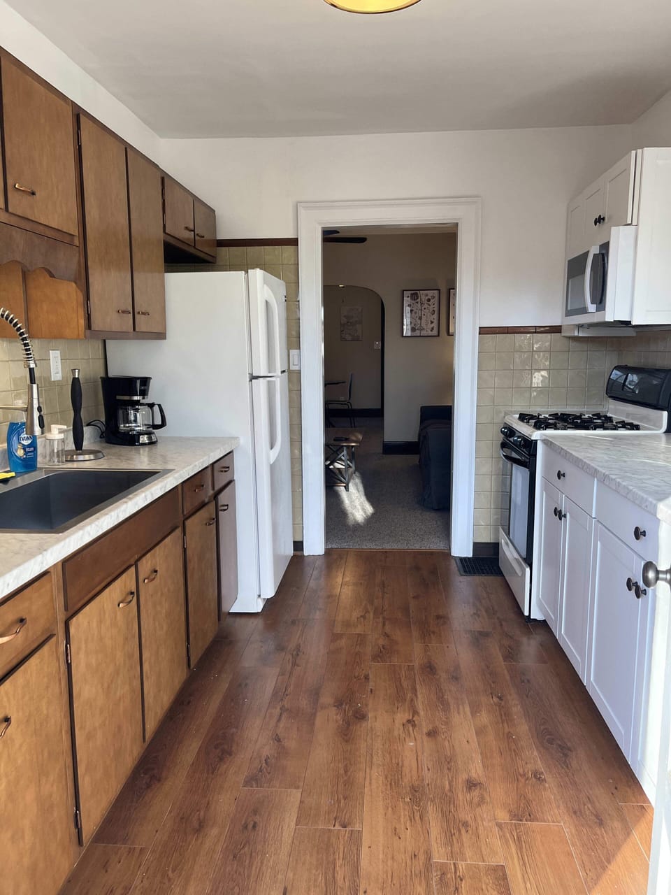 Kitchen view from back door