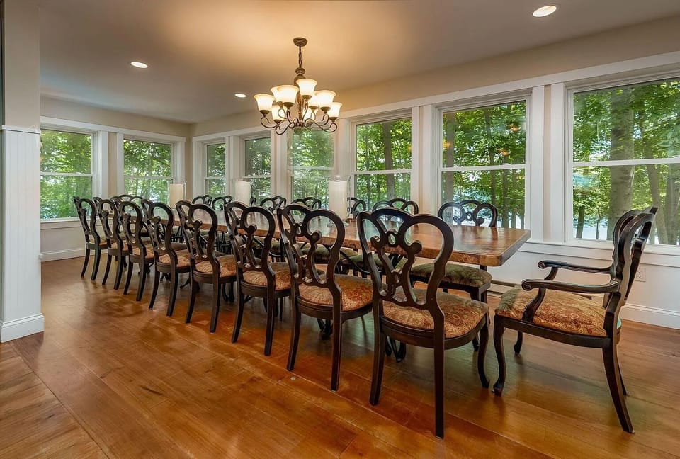 Dining table seats 18 