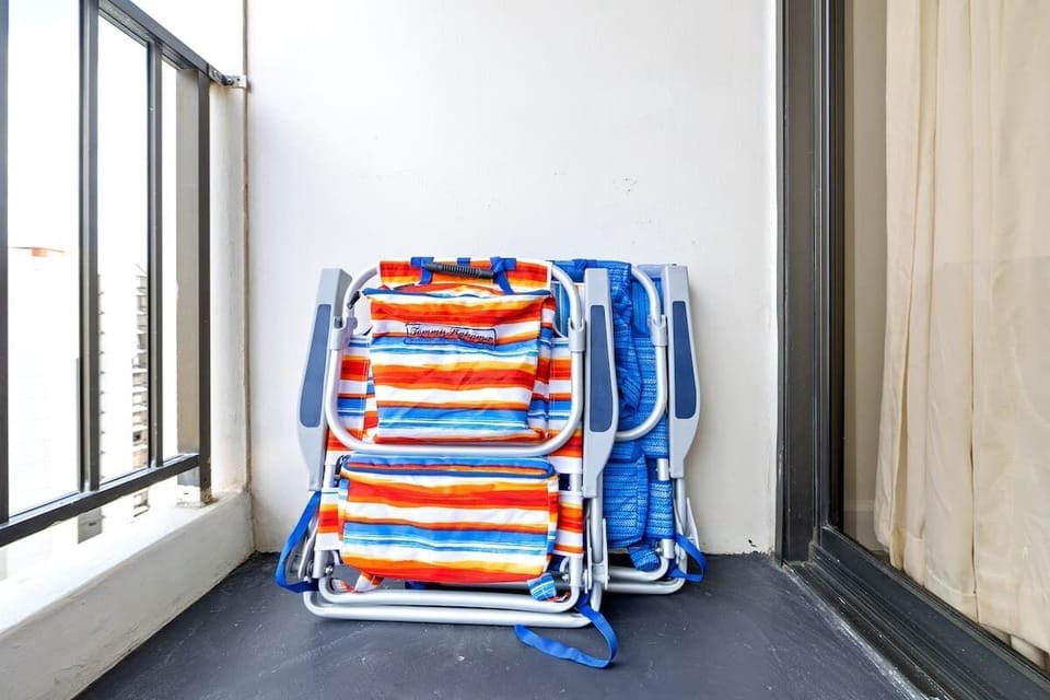 There are two beach chairs available
