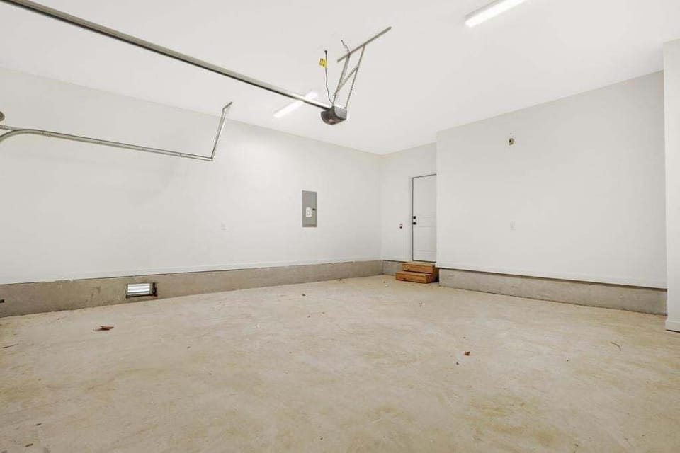 A clean, spacious garage stores your vehicle out of the heat or rain. It's also great for storing your beach gear.