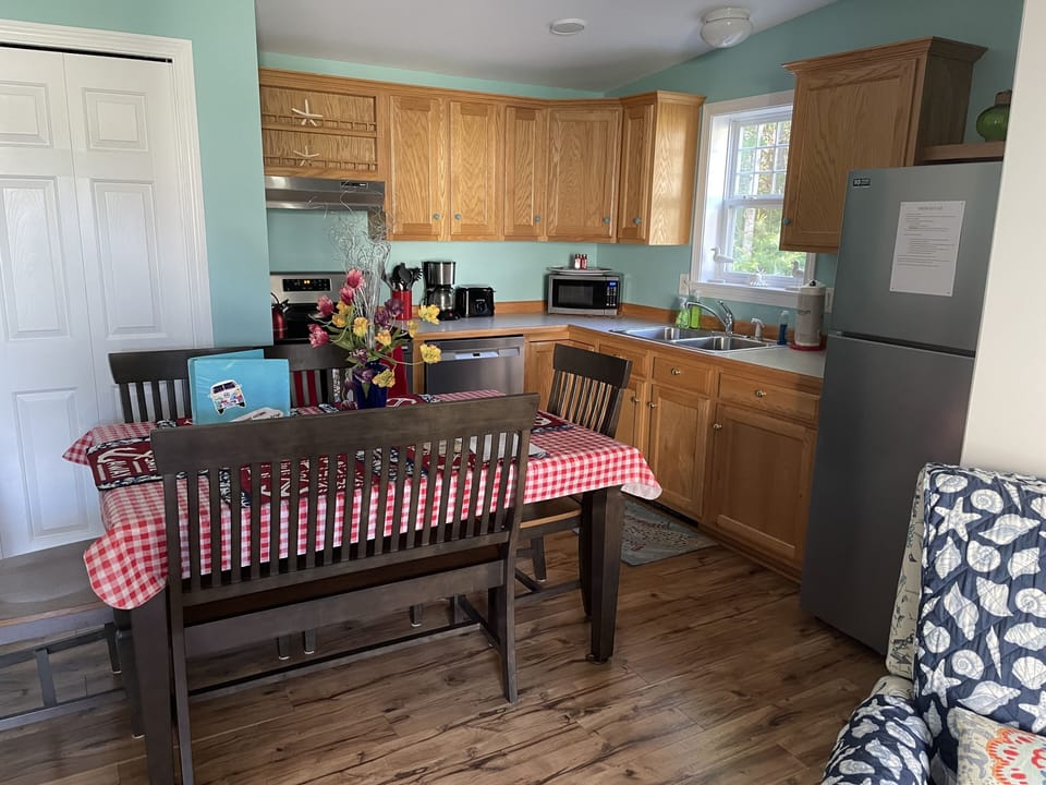 Freshly painted kitchen with brand new stainless steel appliances!
