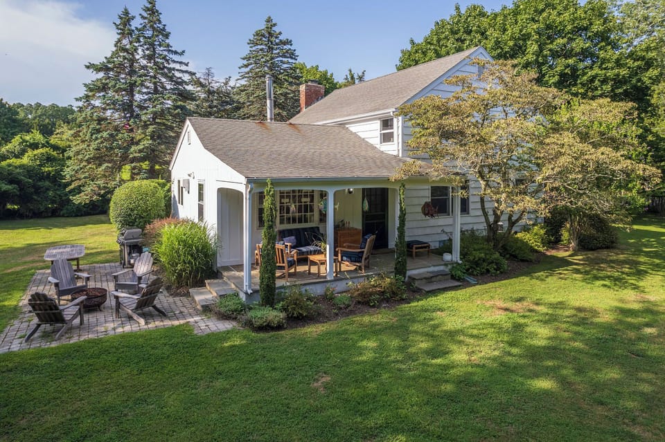 side porch and patio