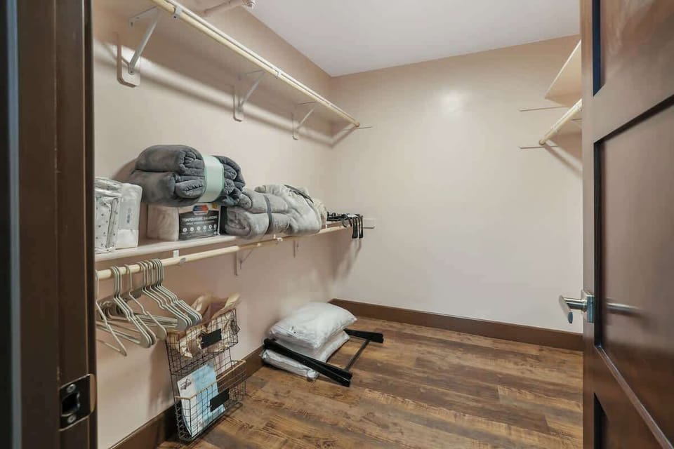 Large closet for extra storage space.