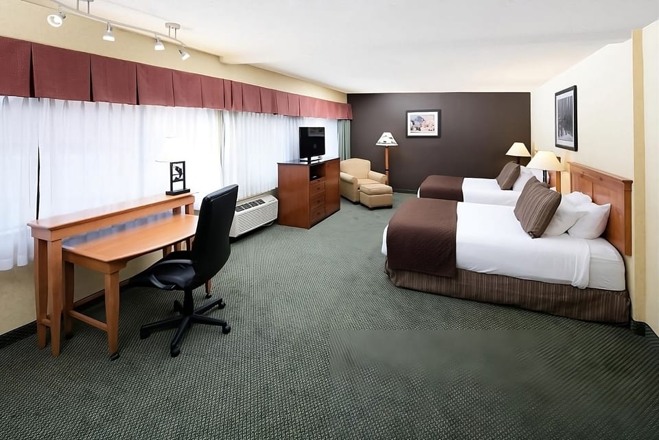 Settle into a bright, roomy stay with work desk.