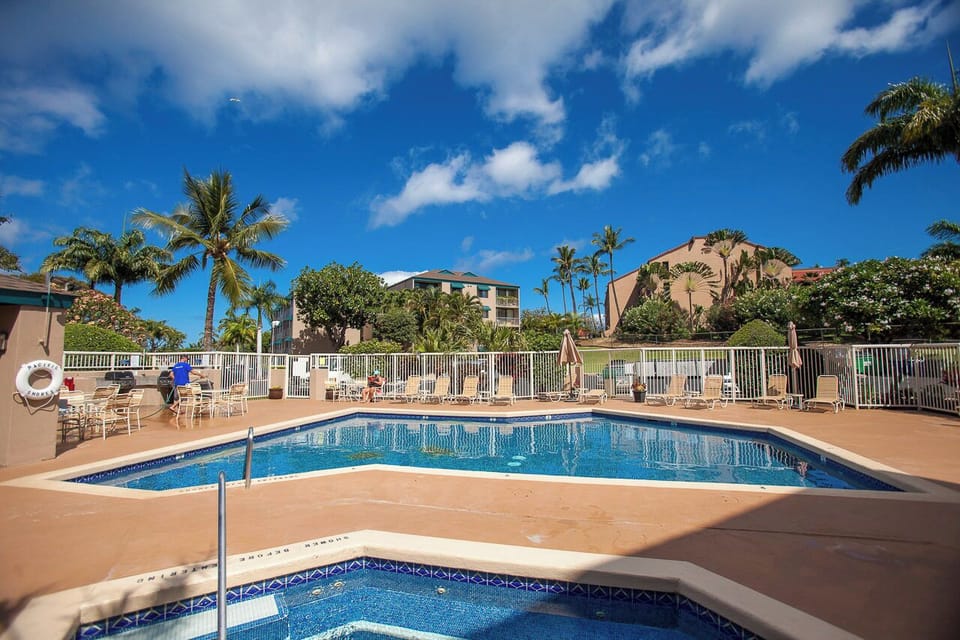 Large pool and hot tub on property