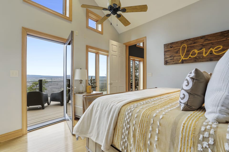 Conveniently opens up to the hot tub deck! Grab your pool towel or a book!