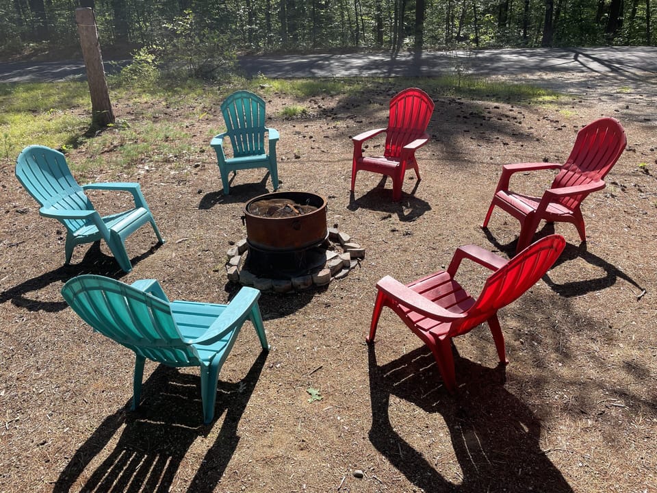 Firepit area in front of the house is everyone’s favorite 