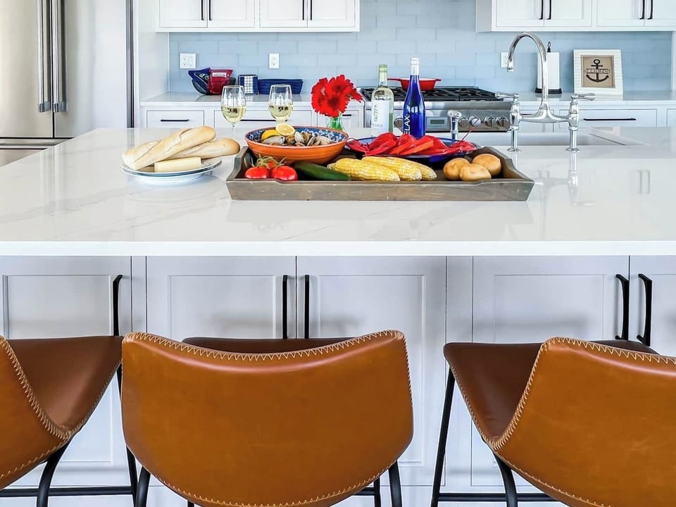The stunning gourmet kitchen is an incredible space for the whole group to enjoy...