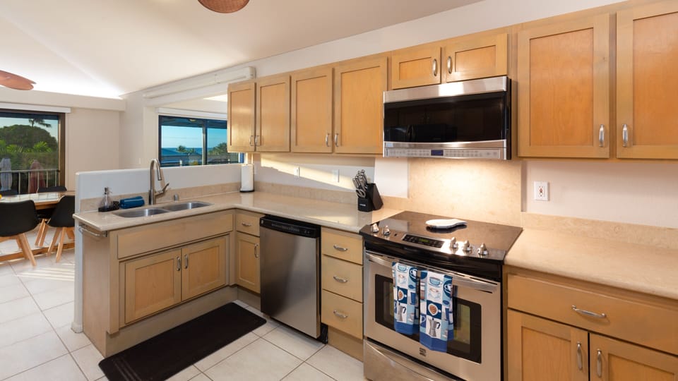Kitchen ocean views