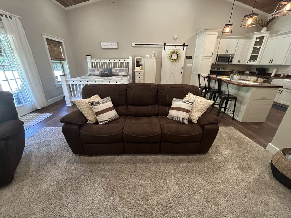 Couch end seats are reclining.