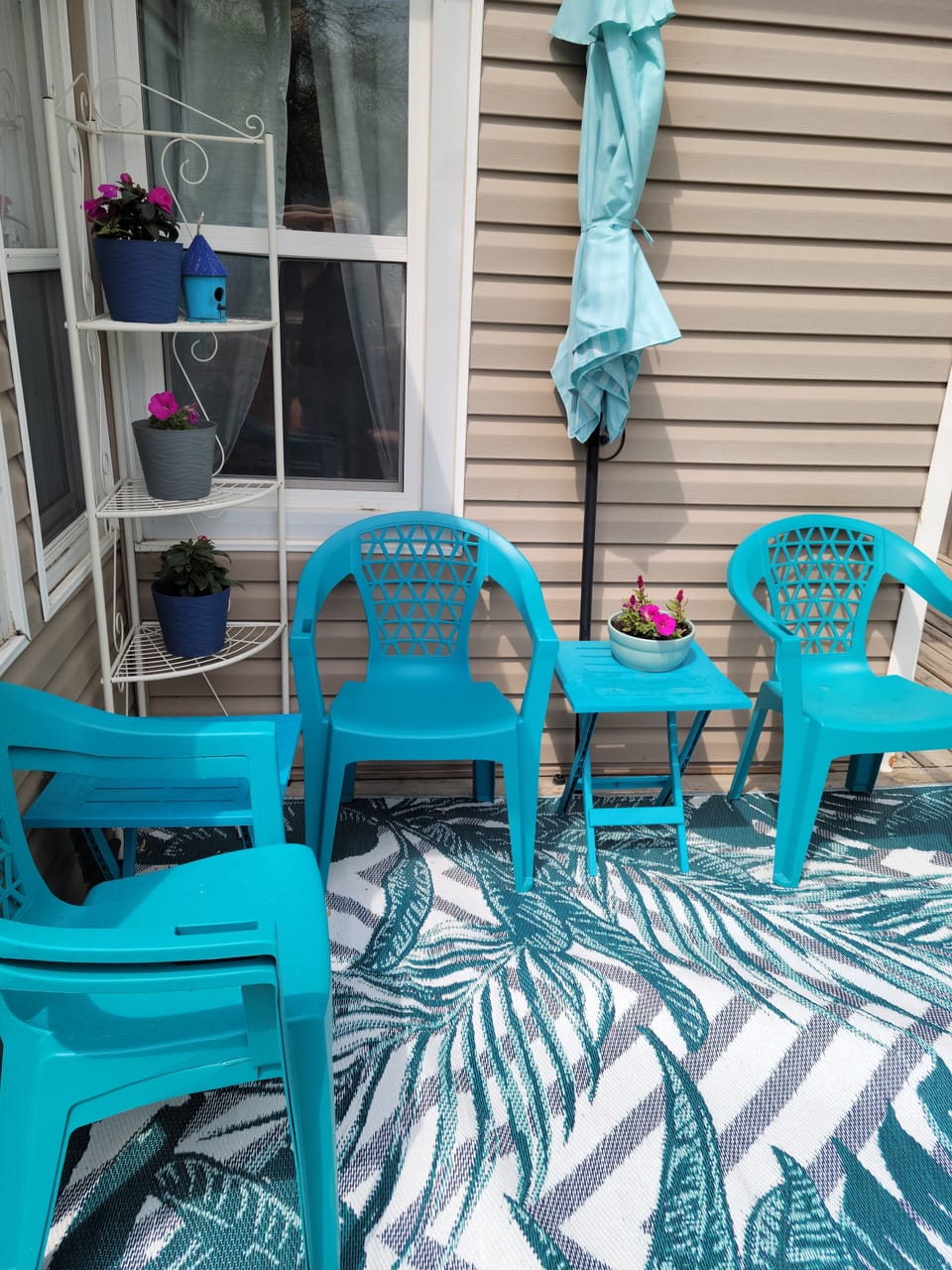 Enjoy coffee on the front deck.