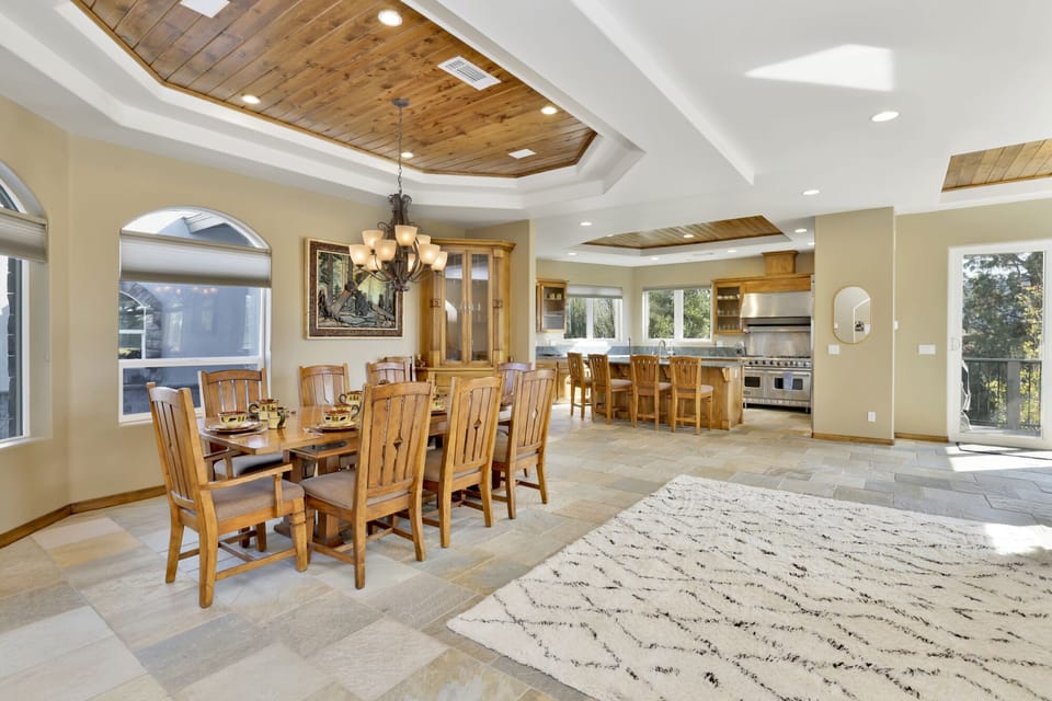Inviting dining area designed for comfort and connection. The space feels open and airy, with a warm atmosphere that makes everyday meals and special gatherings equally enjoyable.
