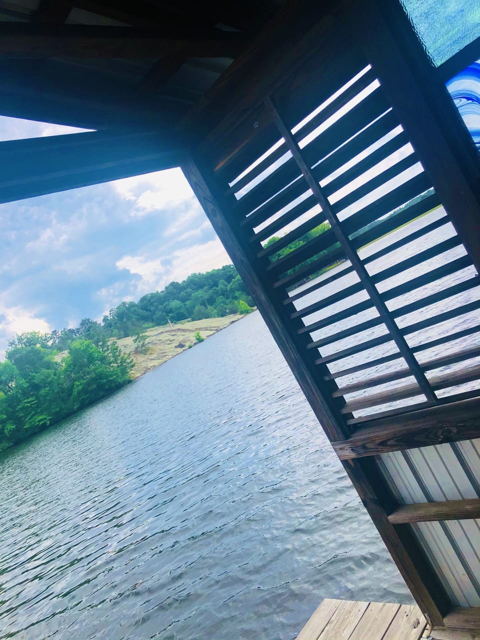 Mountain and lake front view