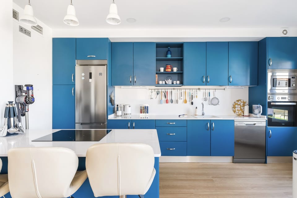 Open plan kitchen area - fully fitted with all mod cons.