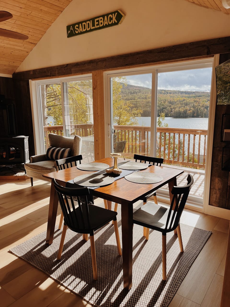 Lake views from the dining table.