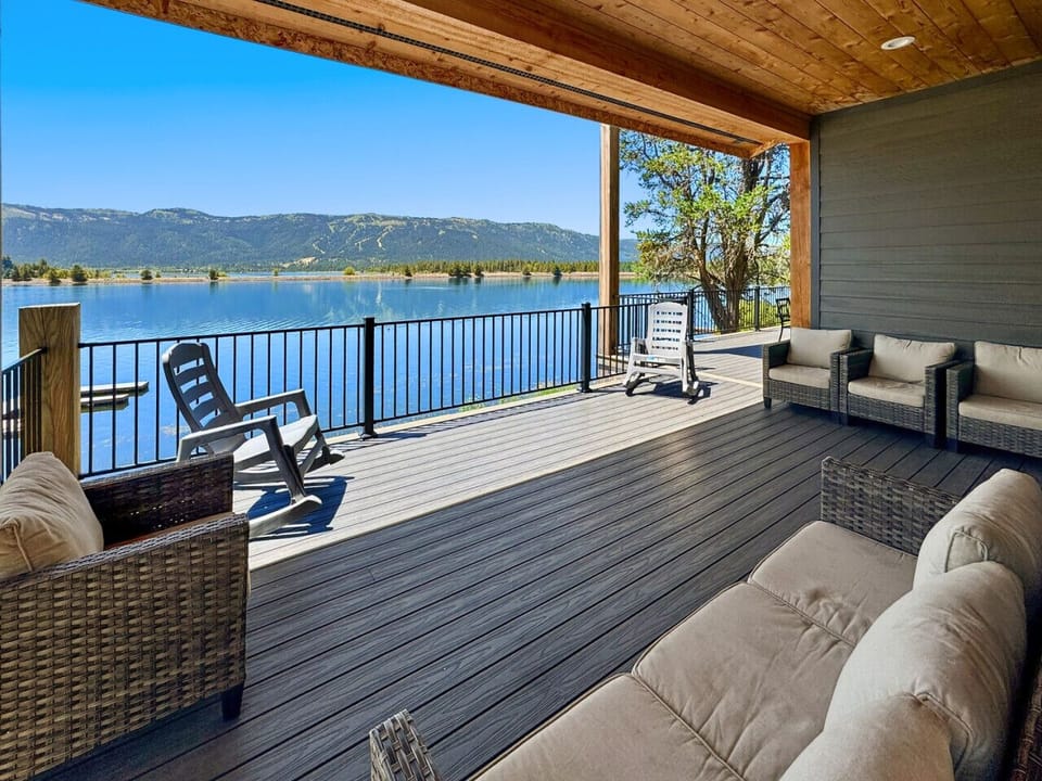 Covered Deck Overlooking Lake