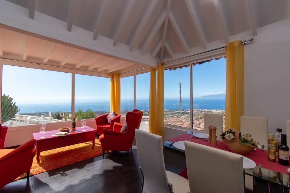 Sea views from inside upper level villa