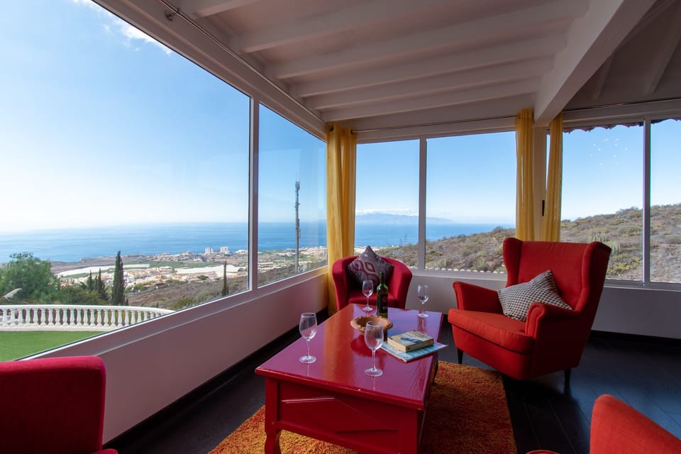 Sea views from upper level living room