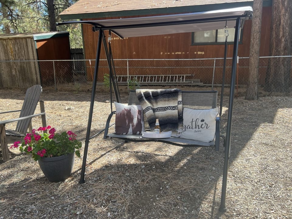 swing in back yard