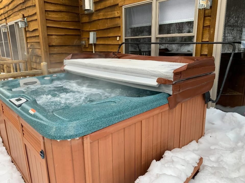 Hot tub on back patio