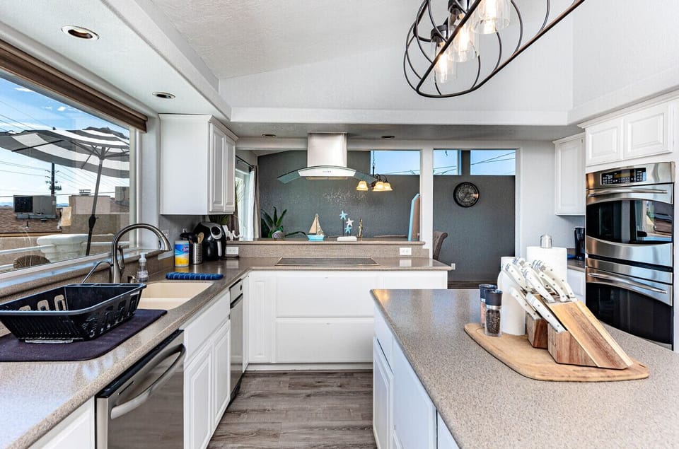 Spacious kitchen with modern amenities
