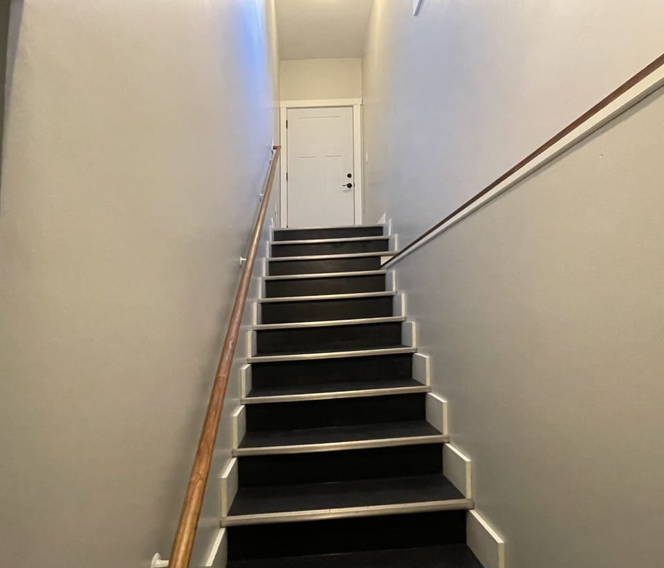 Stairs up to private exit/entry 