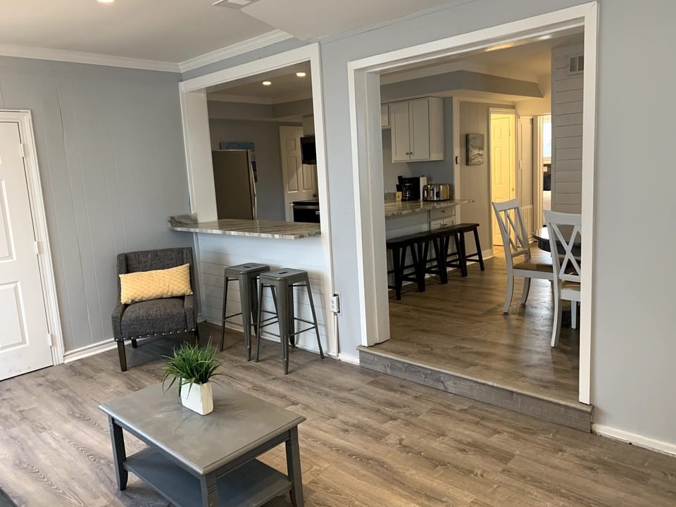 First Floor Ground Level Access to Parking and Living Room