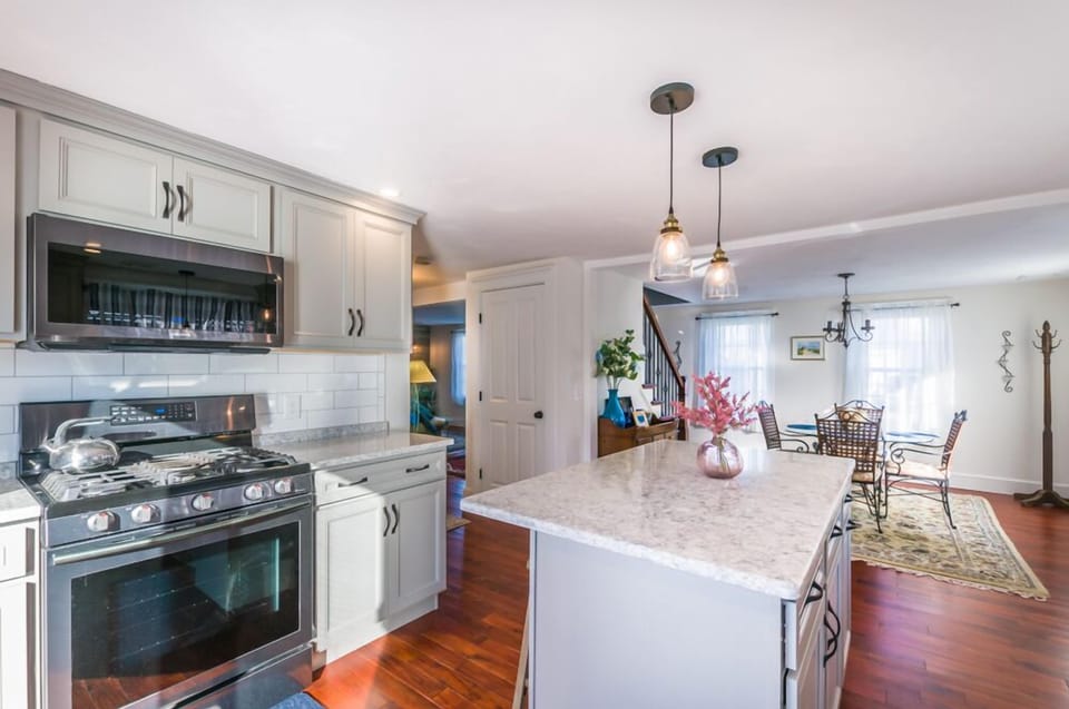 Kitchen leading into the dining room.