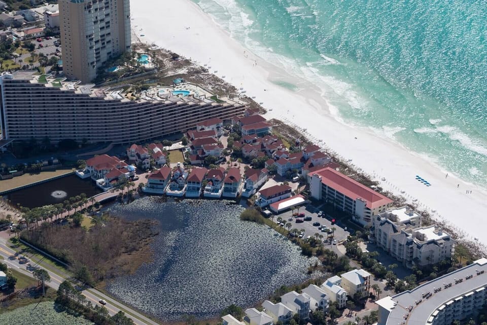 Aerial view of the house