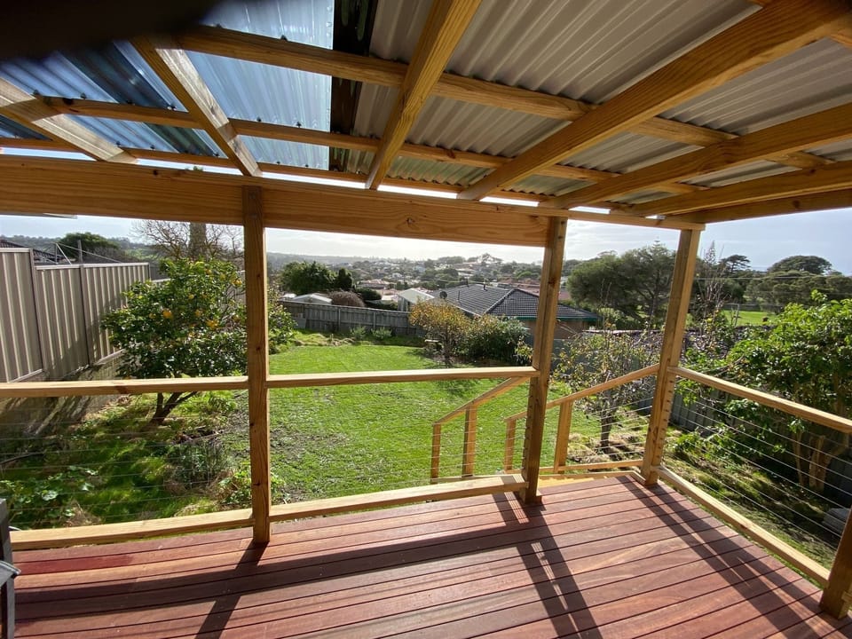 Deck off internal living to rear yard
