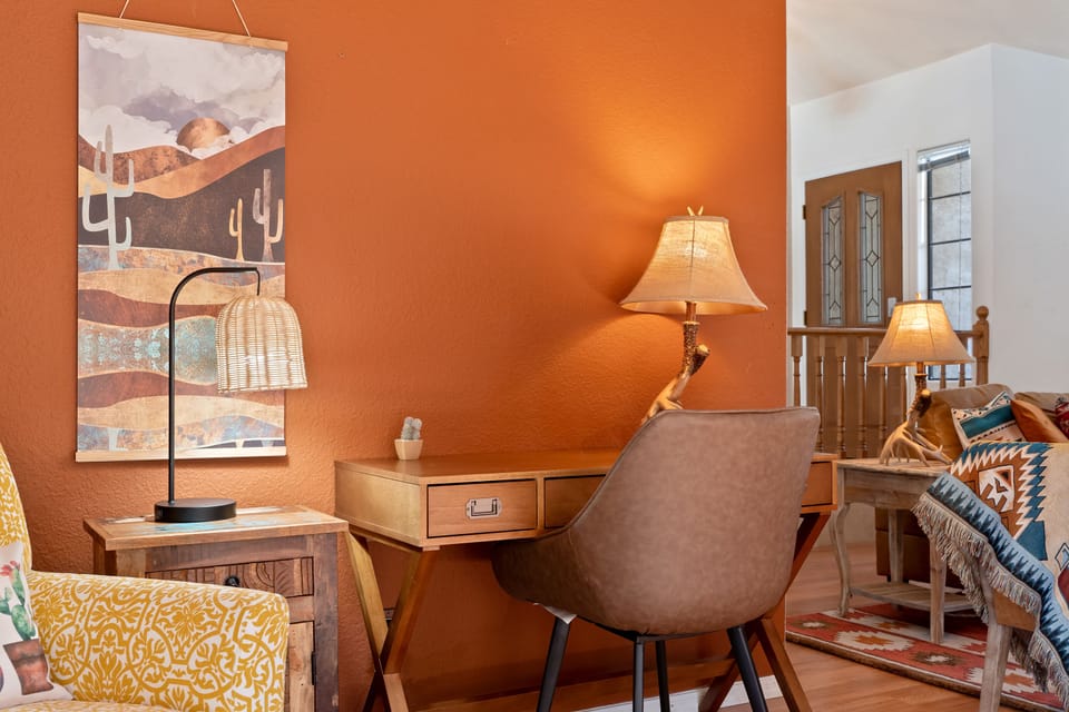 Workstation #1: In the living room's reading area