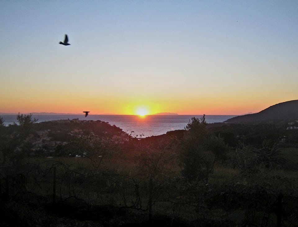 Vista dei tramonti estivi