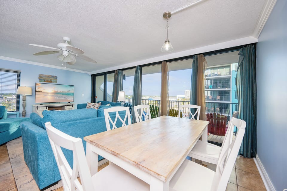 Relax in the cozy living area while enjoying your favorite show on the TV or taking in beautiful coastal views