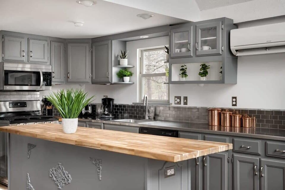 Updated kitchen ready for your favorite recipes.
