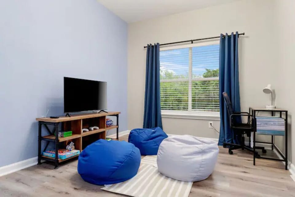 Kids will enjoy the play room with XBOX, board games, ball games and story books
