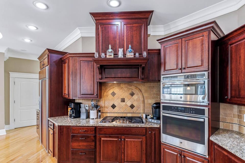 Expansive kitchen with well-stocked utensils, pots, pans, etc.