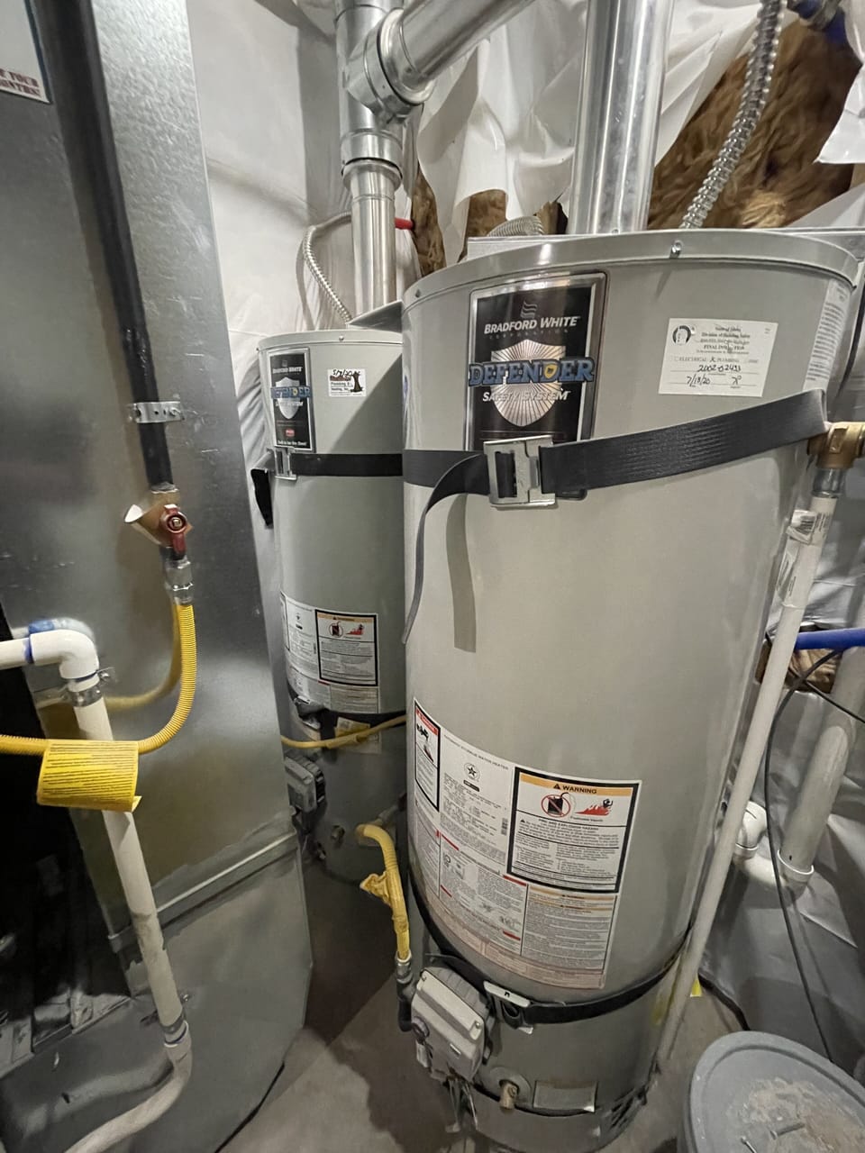 Two water heaters means you wont run out of hot water  (within reason)