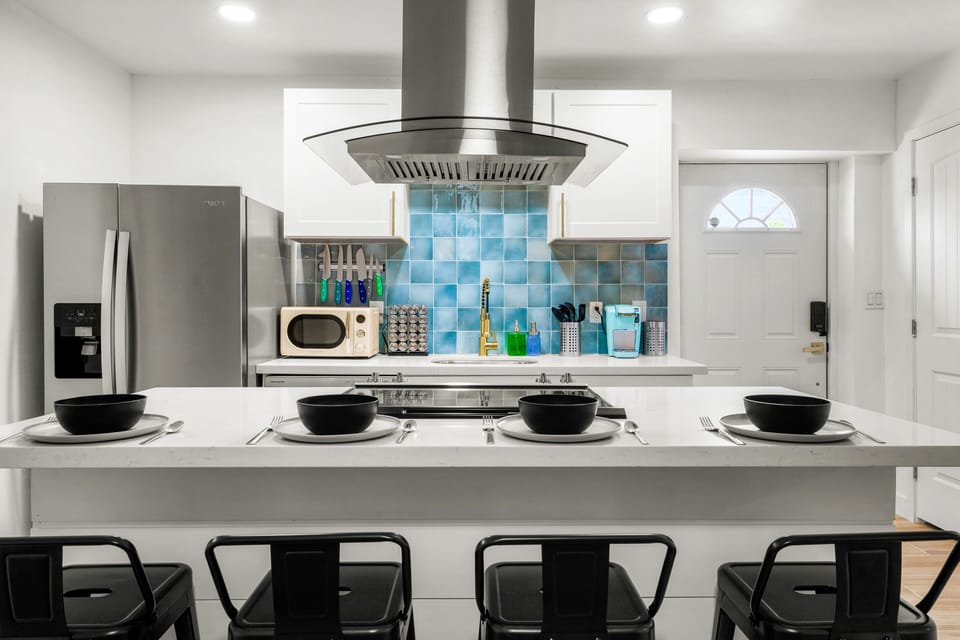 Picture yourself sitting at the kitchen island drinking complementary coffee