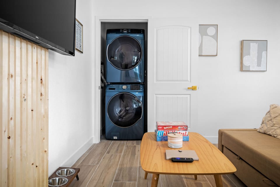 Free in-suite steam washer and dryer