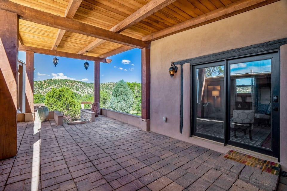 Private covered portico entrance 