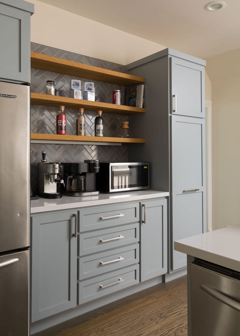 A fully integrated coffee station featuring premium beans from local roasteries 