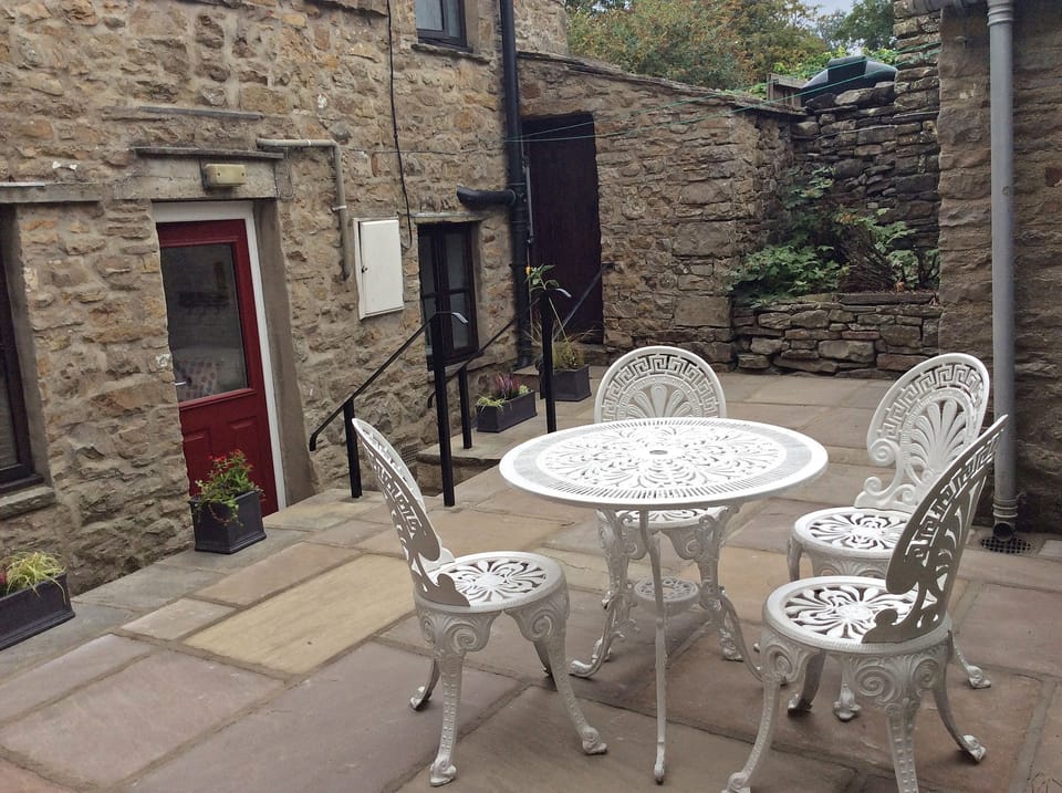 Patio to the rear of School House in Askrigg, Wensleydale in the Yorkshire Dales