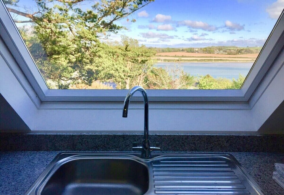 estuary view from kitchen at the Seaside Suite