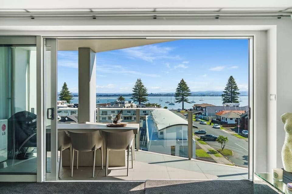Spacious apartment with large patio and uninterrupted view of beautiful Pilot Bay