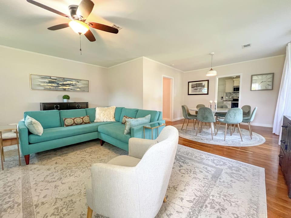 Step inside to find a light and airy interior, with spacious rooms that flow seamlessly into one another.