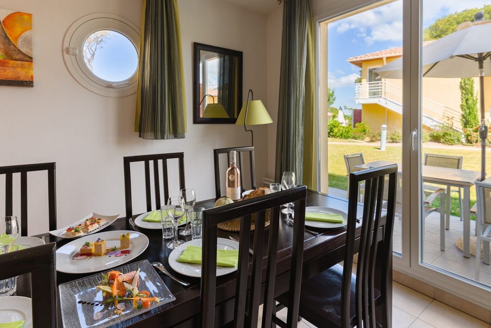 Share meals and laughs at the dining table.