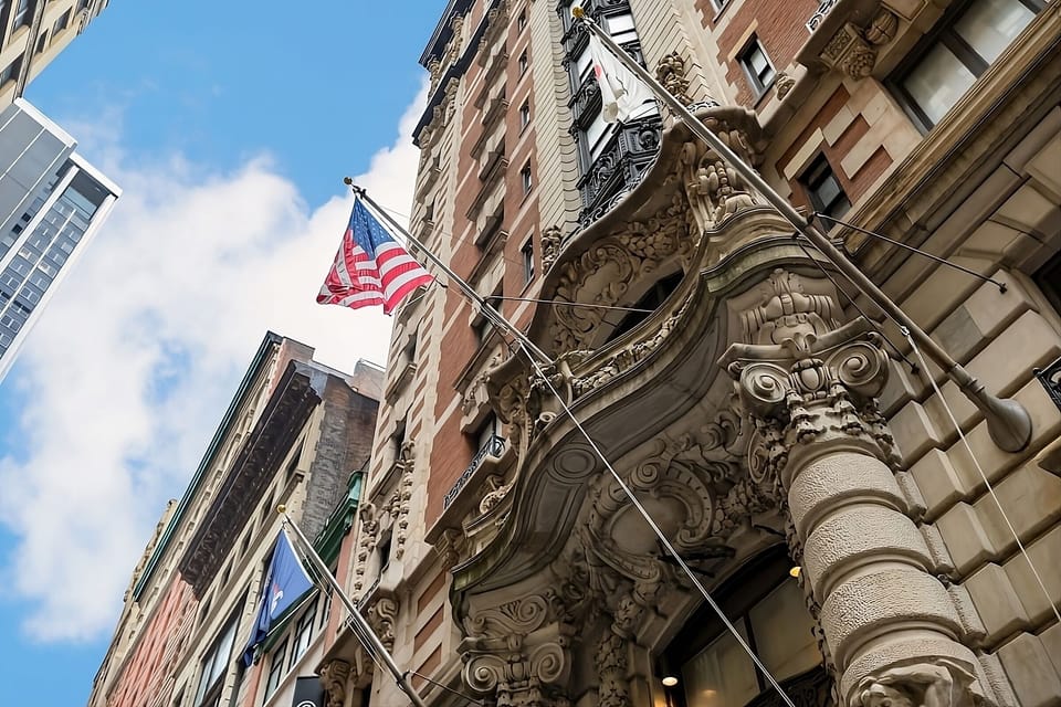 Arrive to an iconic city façade and classic architecture.
