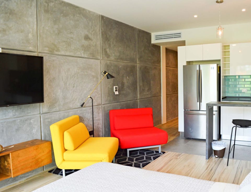 Relaxing chairs or use the one as a single sofa bed if needed