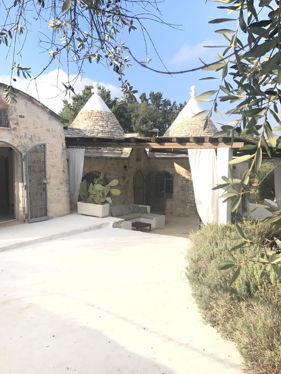 The trulli seen from the parking area